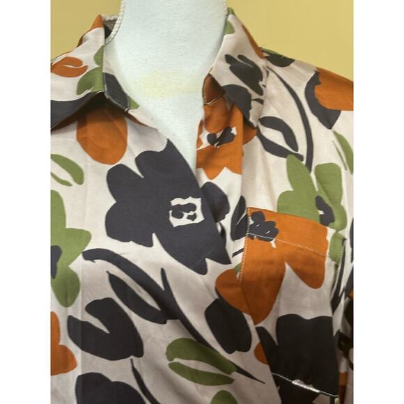 Karlie wrap dress, autumnal colors, large, floral, office, whimsical, colorful - Picture 4 of 6